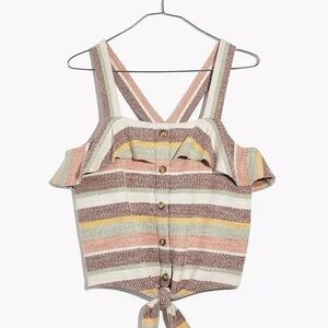 Madewell Texture & Thread Striped Cropped Top, Size M